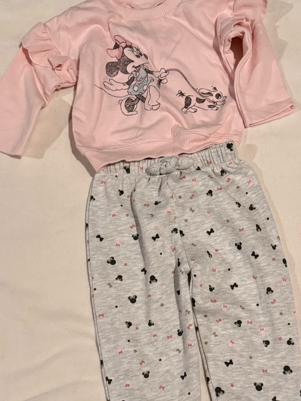 Disney Pink & Gray Minnie Mouse Matching Set